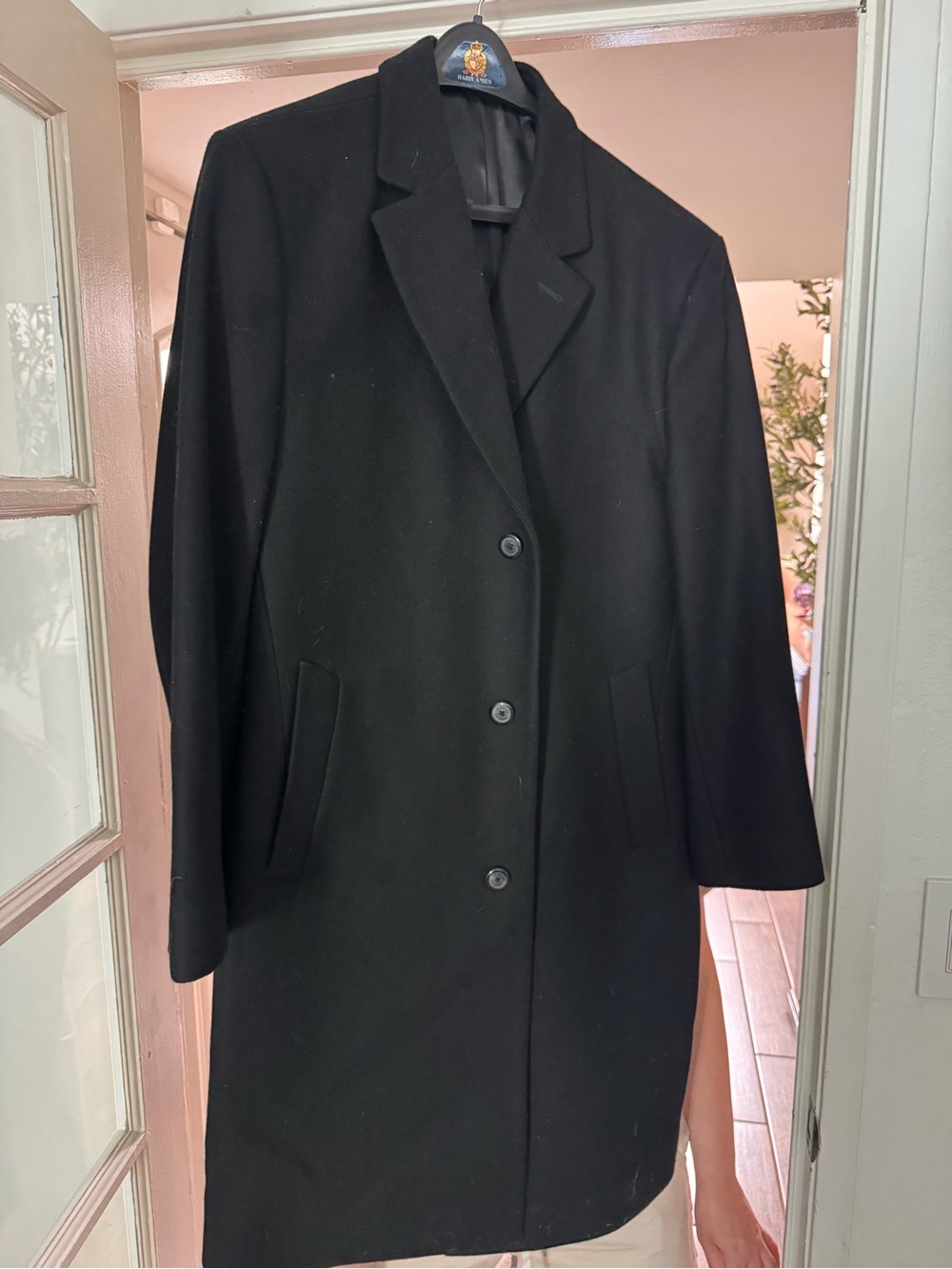Men’s Black Single-Breasted Wool Coat - London Fog